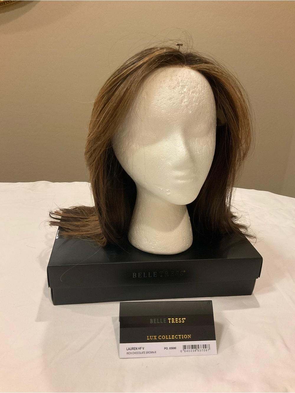 Belle Tress Lux Collection Lauren HF V Synthetic Wig in Rich Chocolate Brown-R